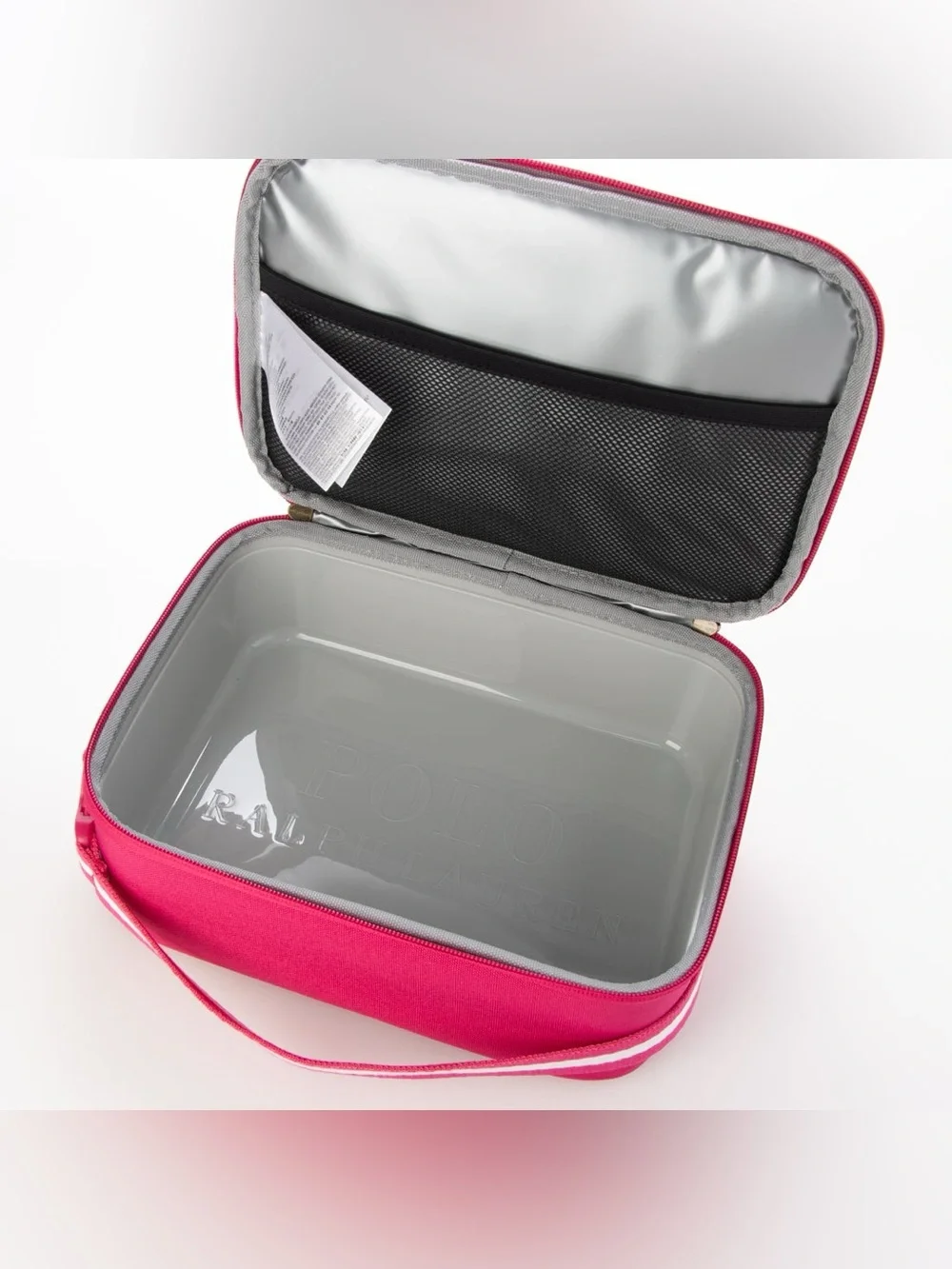 Polo by Ralph Lauren Fuchsia Lunch Tote with White Big Pony Logo